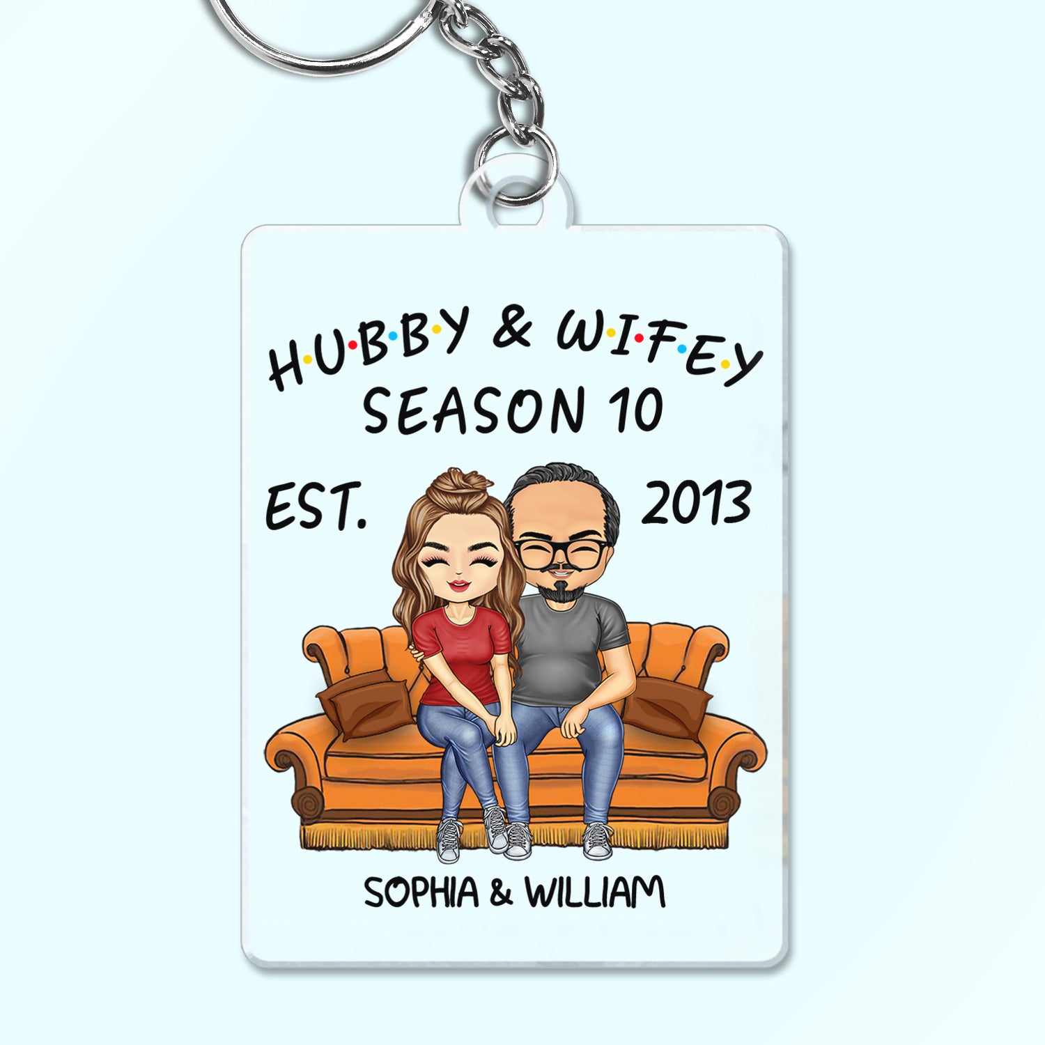 Hubby And Wifey Seasons - Birthday, Anniversary Gift For Spouse, Lover, Husband, Wife, Boyfriend, Girlfriend, Couple - Personalized Custom Acrylic Keychain