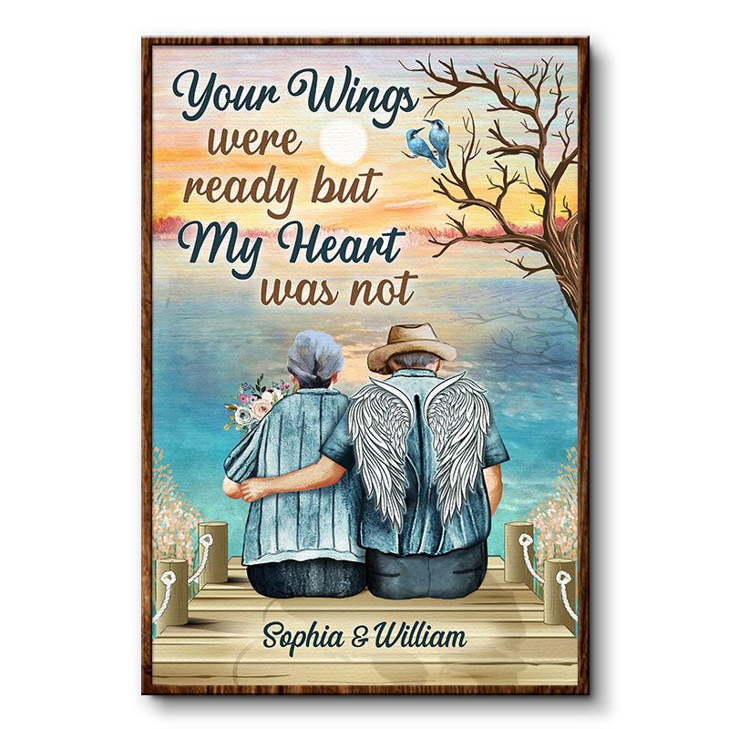 Your Wings Were Ready Widow Old Couple Vertical - Memorial Gift - Personalized Custom Poster