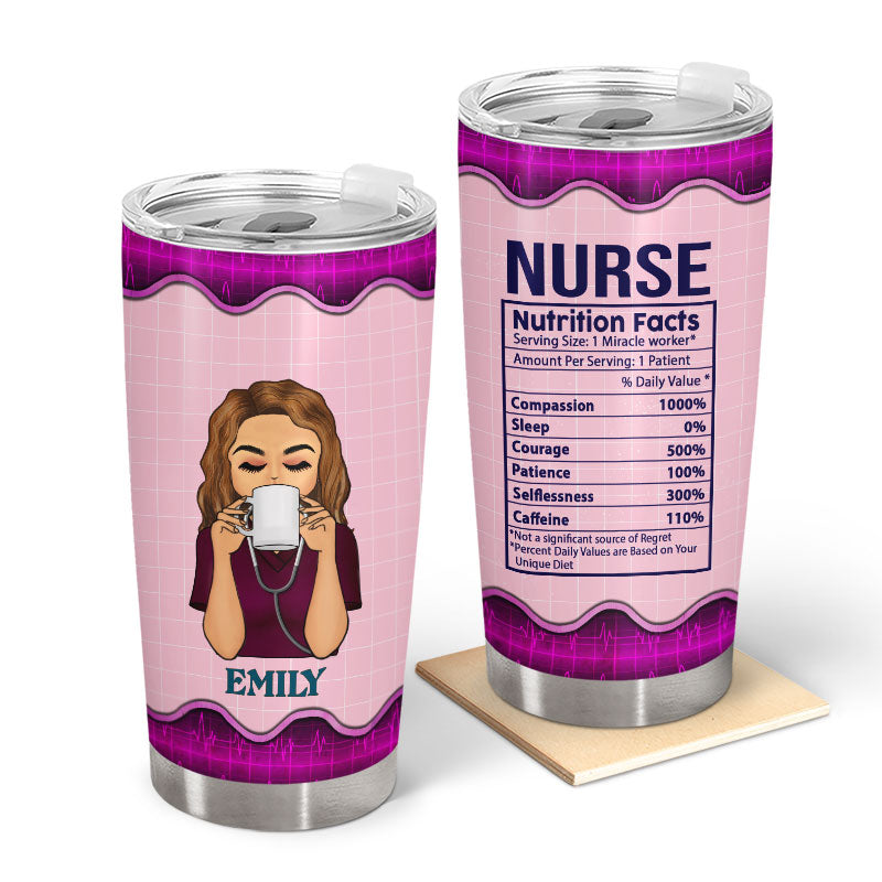 Nurse Nutrition Facts Nurse - Personalized Custom Tumbler