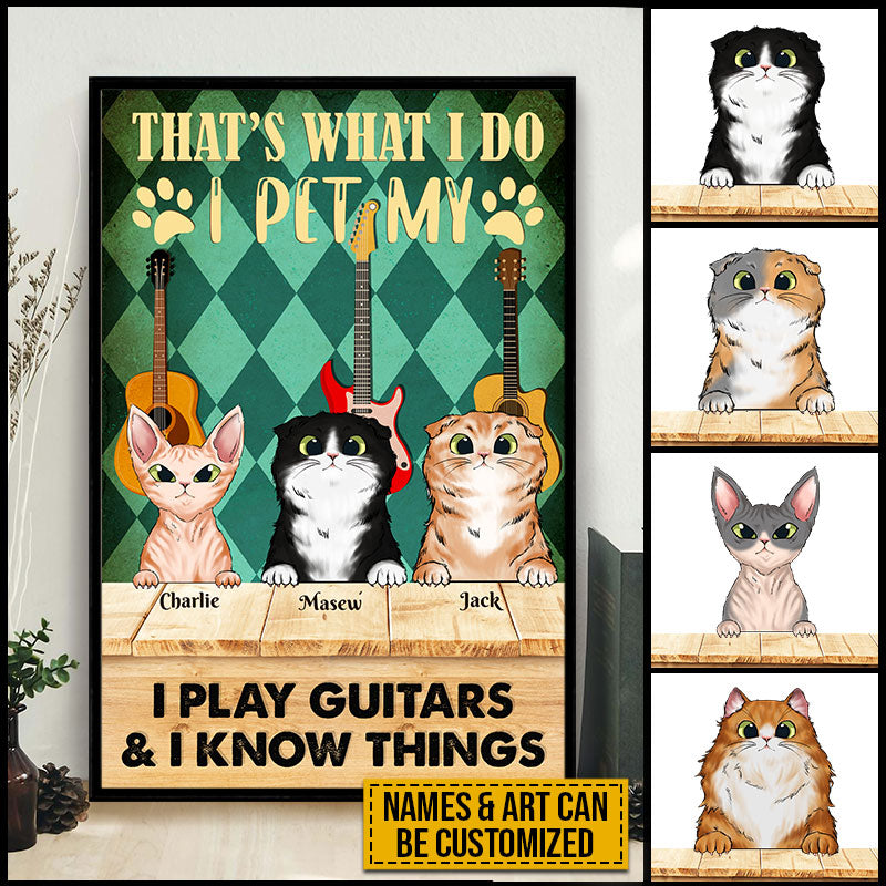 That's What I Do Guitar Cat Custom Poster
